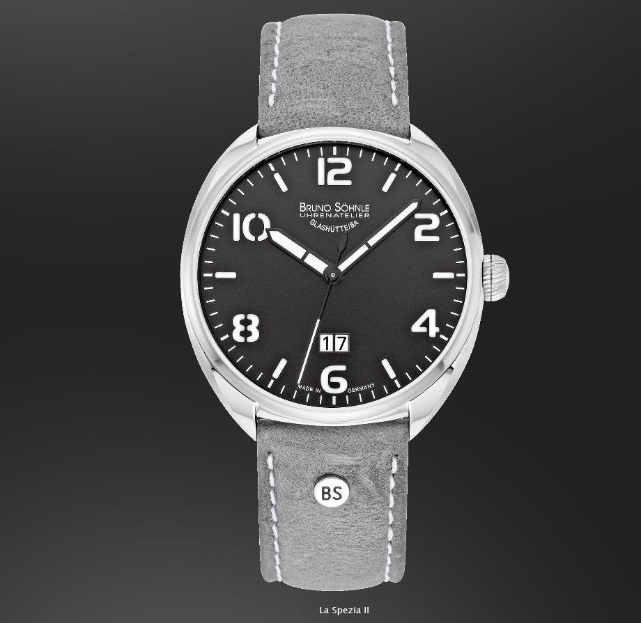 Bruno S&ouml;hnle Herrenuhren Ziffernblatt: Schwarz Index  EST/- Leder Quartz 50 Meter Ref.-Nr.: 17-13209-763 Ind.-Nr: 316/209