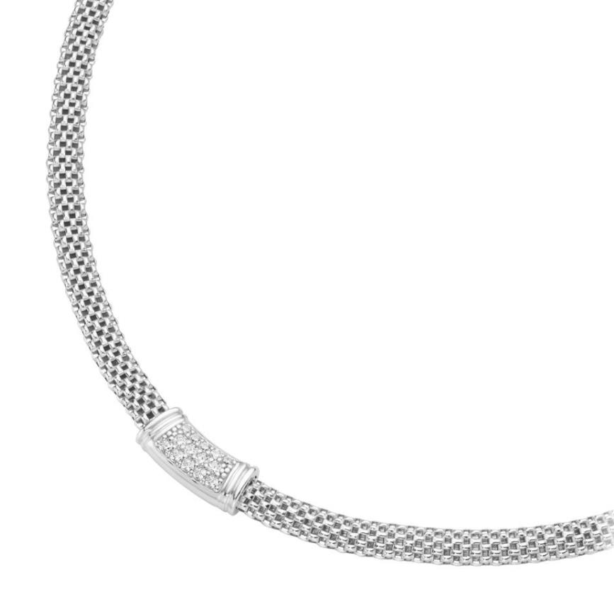 Schmuckkollektion Kriegbaum Halsschmuck Ref.-Nr.: 99042593450 925/- Silber, Rhodiniert Zirkonia  Wei&szlig;  L&auml;nge 45cm