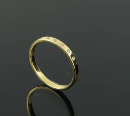 Ringe Ref.-Nr.: 145087055 585/- Gold, gold 5 Diamant Wesselton kleine Einschl&uuml;sse Brillantschliff 0,05ct.  Ringgr&ouml;&szlig;e 55