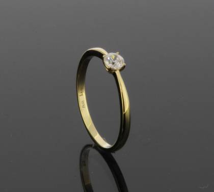 Ringe Ref.-Nr.: 675170055 333/- Gold, gold 1 Zirkonia  Wei&szlig;  Ringgr&ouml;&szlig;e 55