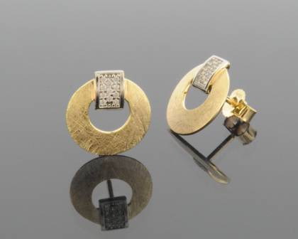 Ohrschmuck Ref.-Nr.: 742408019 925/- Silber, gelb 22 Zirkonia  Wei&szlig; 