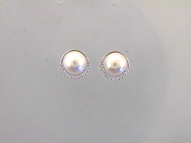 Max Fr&ouml;hlich Kopf.-und Ohrschmuck Ref.-Nr.: 19-236 333/- Gold, gelb Zirkonia  Wei&szlig;  2 S&uuml;&szlig;wasser Zuchtperle Wei&szlig; Oval