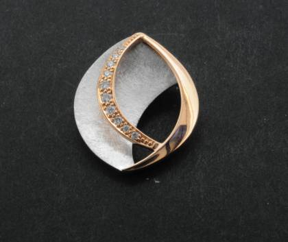 Wilhelm M&uuml;ller Halsschmuck Ref.-Nr.: 256646019 585/- Gold, Wei&szlig;gold/Rosegold 10 Diamant Wesselton kleine Einschl&uuml;sse Brillantschliff 0,10ct. 