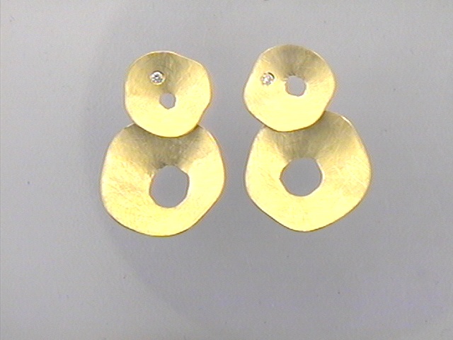Max Fr&ouml;hlich Mio Fallegro Kopf.-und Ohrschmuck Ref.-Nr.: mf1929 585/- Gold, gold 2 Diamant Wei&szlig; kleine Einschl&uuml;sse Brillantschliff 0,02ct. 