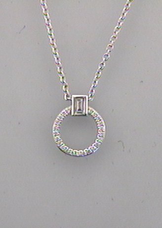 Max Fr&ouml;hlich Halsschmuck Ref.-Nr.: 241/178377/42+ 585/- Gold, wei&szlig; Brillant Wei&szlig; kleine Einschl&uuml;sse Brillantschliff 0,12ct.  L&auml;nge 42+cm