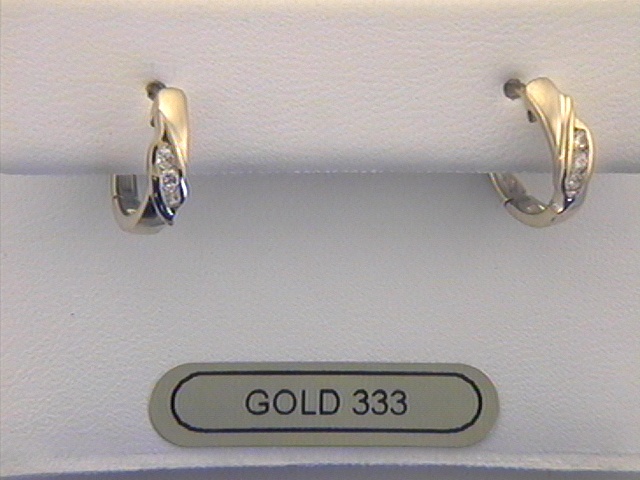 Max Fr&ouml;hlich Kopf.-und Ohrschmuck Ref.-Nr.: 224/178468 333/- Gold, gelb 3 Zirkonia  Wei&szlig; 