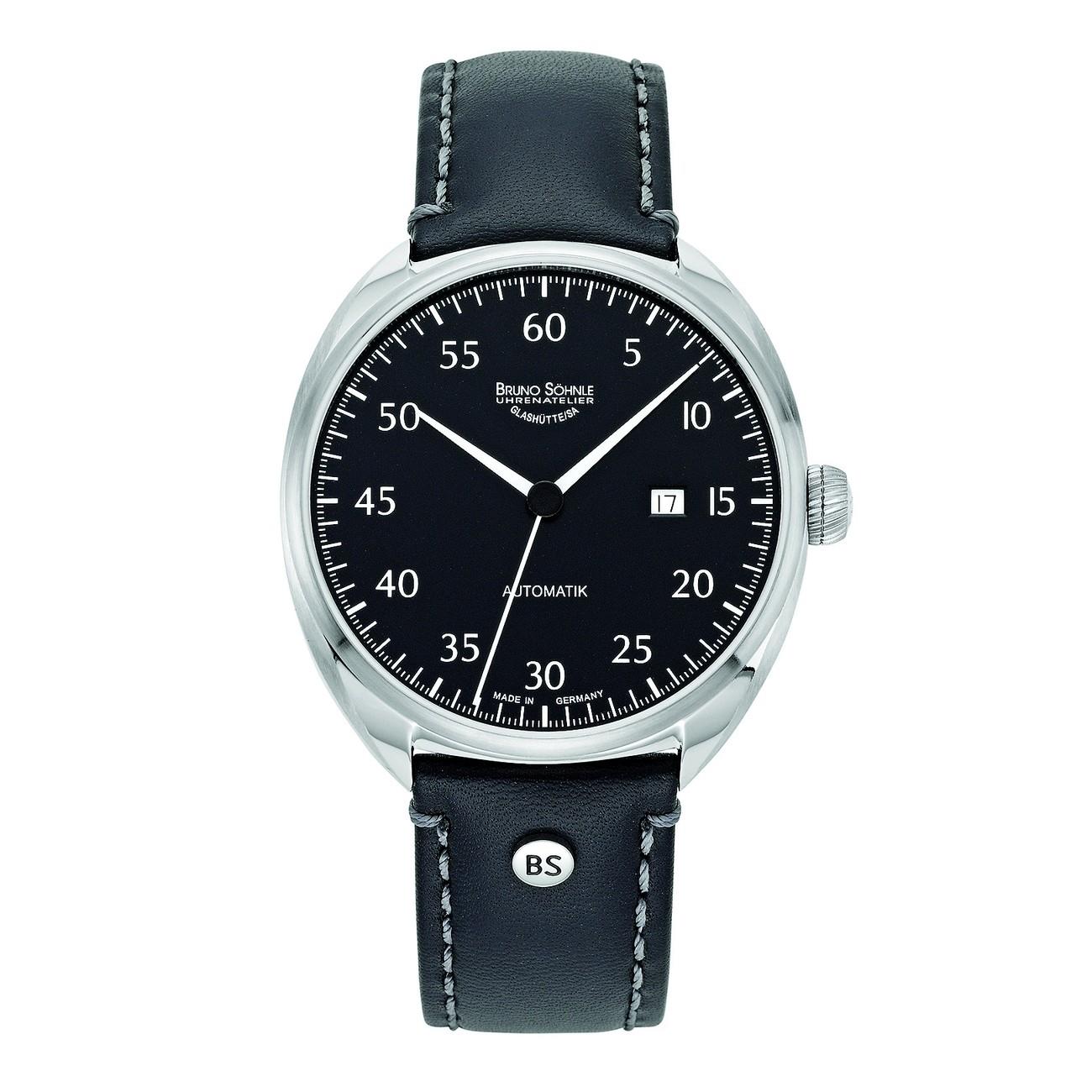 Bruno S&ouml;hnle Herrenuhren Ziffernblatt: Weiss Index  Leder Sellita 50 Meter Ref.-Nr.: 17-12210-921