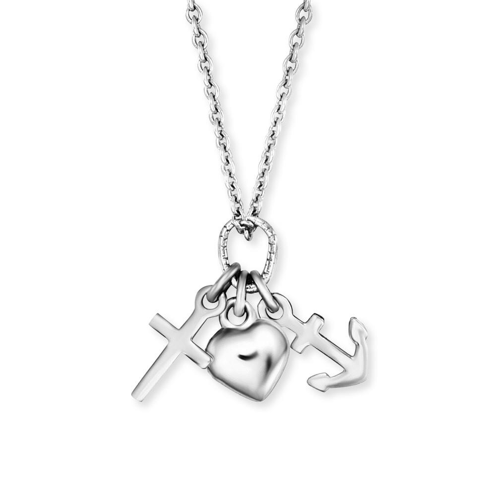 Herzengel Halsschmuck Ref.-Nr.: HEN-FLH 925/- Silber, Rhodiniert L&auml;nge 38+2+2cm