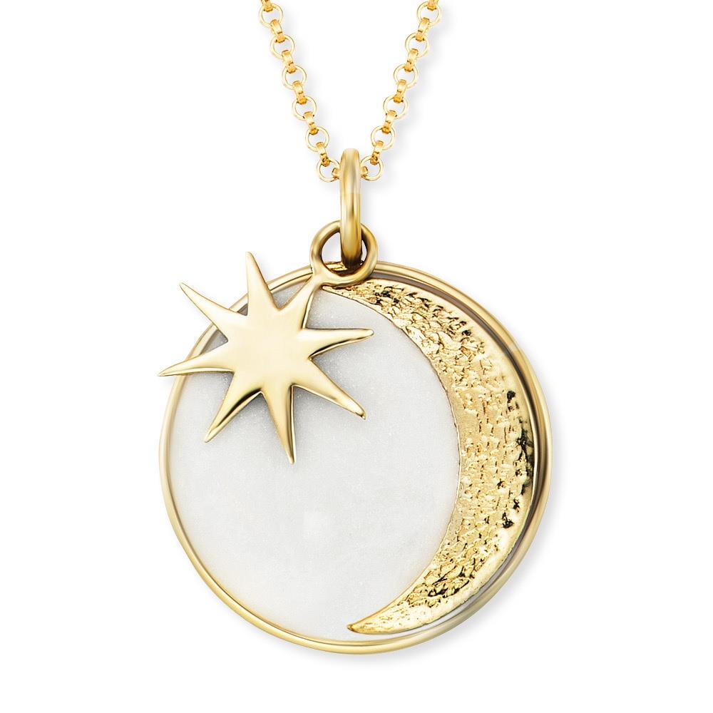 Engelsrufer Ohrschmuck Ref.-Nr.: ERE-MOON-PE-G 925/- Silber, gelb L&auml;nge 45+5cm