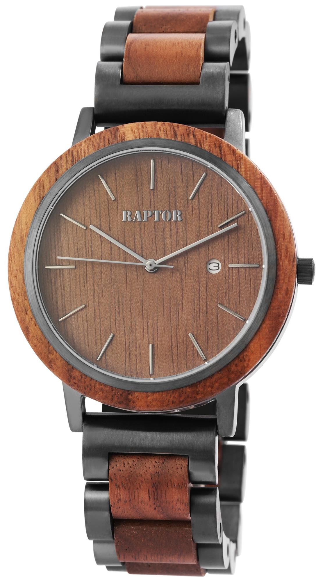 Raptor Herrenuhren Ziffernblatt: Braun Index  Holzarmband Quartz Wassergesch&uuml;tzt Ref.-Nr.: RA20322-003 Ind.-Nr: RA20322
