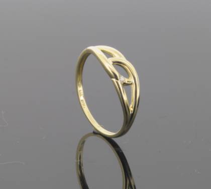 Ringe Ref.-Nr.: 129535055 585/- Gold, gelb 1 Diamant Wesselton grobe Einschl&uuml;sse Brillantschliff 0,02ct.  Ringgr&ouml;&szlig;e 55