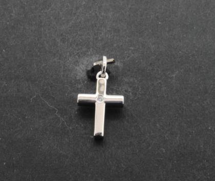 Halsschmuck Ref.-Nr.: 256548019 585/- Gold, wei&szlig; 1 Diamant Wesselton grobe Einschl&uuml;sse Brillantschliff 0,01ct. 
