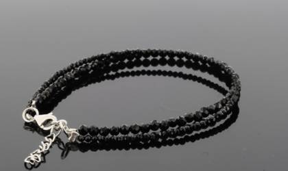 Armband Ref.-Nr.: 471013940 925/rh/- Silber, Rhodiniert Spinell schwarz Fantasieschliff  L&auml;nge 18,5+3cm