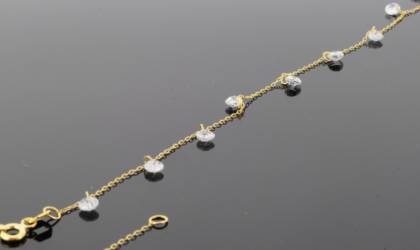 Armband Ref.-Nr.: 517343019 375/- Gold, gelb 9 Zirkonia  Wei&szlig;  L&auml;nge 19cm 