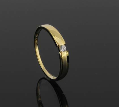 Ringe Ref.-Nr.: 675226056 333/- Gold, gelb 1 Zirkonia  Wei&szlig;  Ringgr&ouml;&szlig;e 56