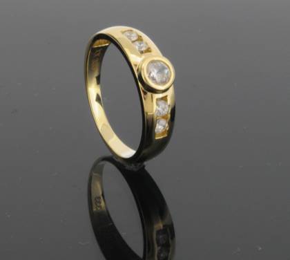 Ringe Ref.-Nr.: 675334056 333/- Gold, gelb 5 Zirkonia  Wei&szlig;  Ringgr&ouml;&szlig;e 56