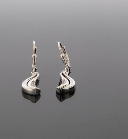Ohrschmuck Ref.-Nr.: 742880019 925/rh/- Silber, Rhodiniert Zirkonia  Wei&szlig; 