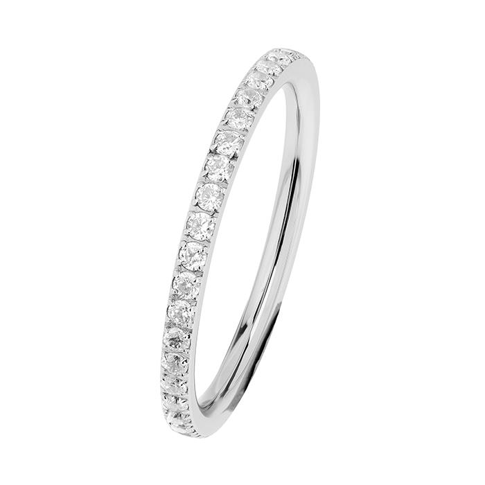 Ernstes Design Ring Ref.-Nr.: R453.WH.51 EST/- Stahl, wei&szlig; Zirkonia  Wei&szlig;  Ringgr&ouml;&szlig;e 51