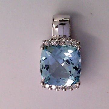Engelkemper Ring Ref.-Nr.: 6-208433-001 585/- Gold, wei&szlig; 1 Topas blau  Diamant Wesselton kleine Einschl&uuml;sse Brillantschliff 0,05ct.  Individual-Nr. G5-00128A