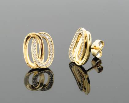 Ohrschmuck Ref.-Nr.: 742700019 925/GP/- Silber, gelb 46 Zirkonia  Wei&szlig;  Individual-Nr. Z736
