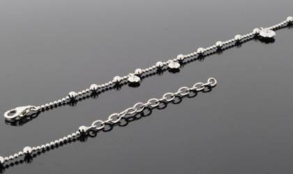 Wilhelm M&uuml;ller Armschmuck Ref.-Nr.: 752891019 925/rh/- Silber, Rhodiniert 5 Zirkonia  Wei&szlig;  L&auml;nge 19cm Individual-Nr. Z787