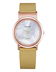 Citizen Damenuhren Ziffernblatt: Hell Index  Leder Quartz 50 Meter Ref.-Nr.: EG7073-16Y Ind.-Nr: G620