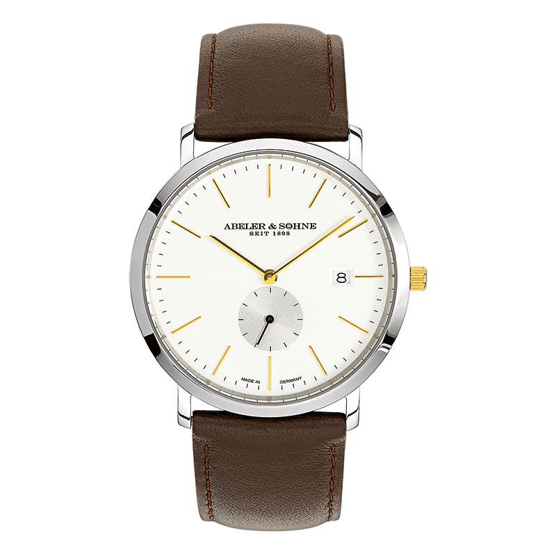Abeler S&ouml;hne Herrenuhren Ziffernblatt: Weiss Index  Leder 6004.D Ronda 30 Meter Ref.-Nr.: 1-202706-001 Ind.-Nr: 30052