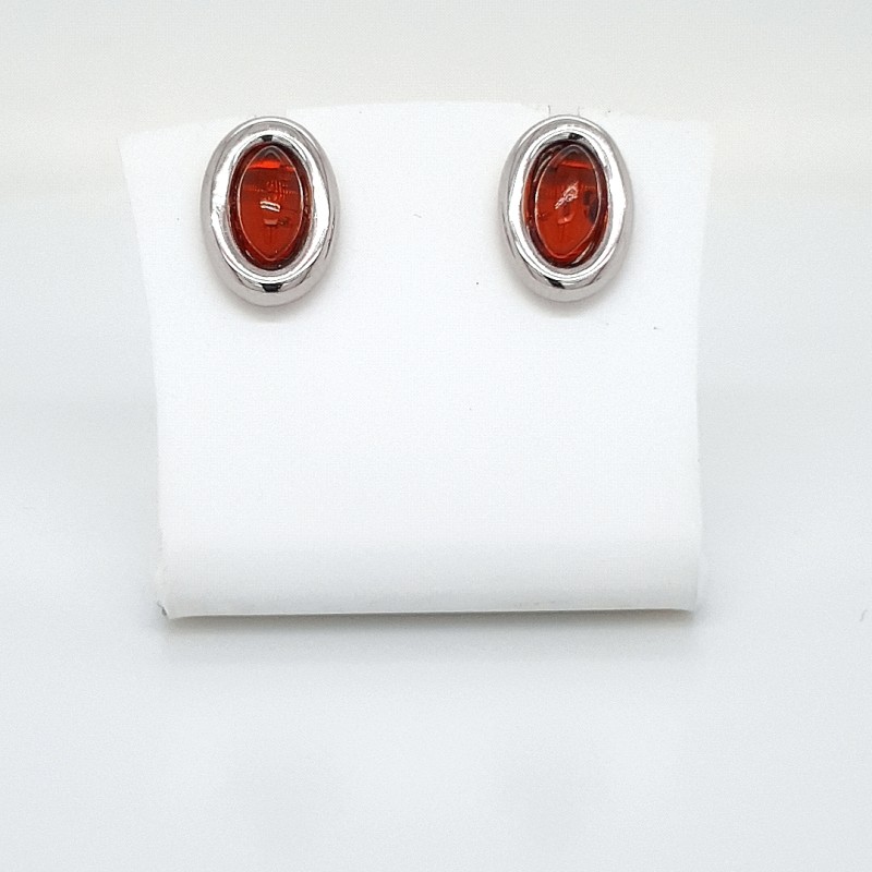 Herrling Bernsteinschmuck Ohrschmuck Ref.-Nr.: F-31640 925/rh/- Silber, Rhodiniert 2 Bernstein braun 