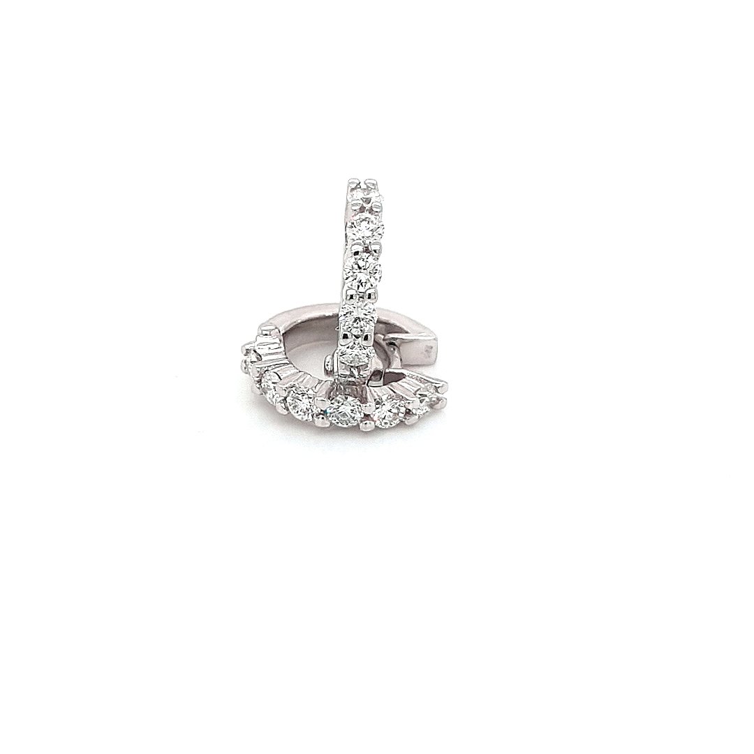 Ohrschmuck Ref.-Nr.: O1248/48II 750/- Gold, wei&szlig; 12 Diamant Wesselton kleine Einschl&uuml;sse Brillantschliff 0,50ct. 