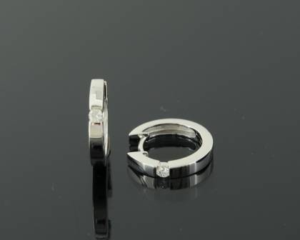 Wilhelm M&uuml;ller Ohrschmuck Ref.-Nr.: 297315019 585/- Gold, wei&szlig; 2 Diamant Wei&szlig; kleine Einschl&uuml;sse Brillantschliff 0,10ct. 