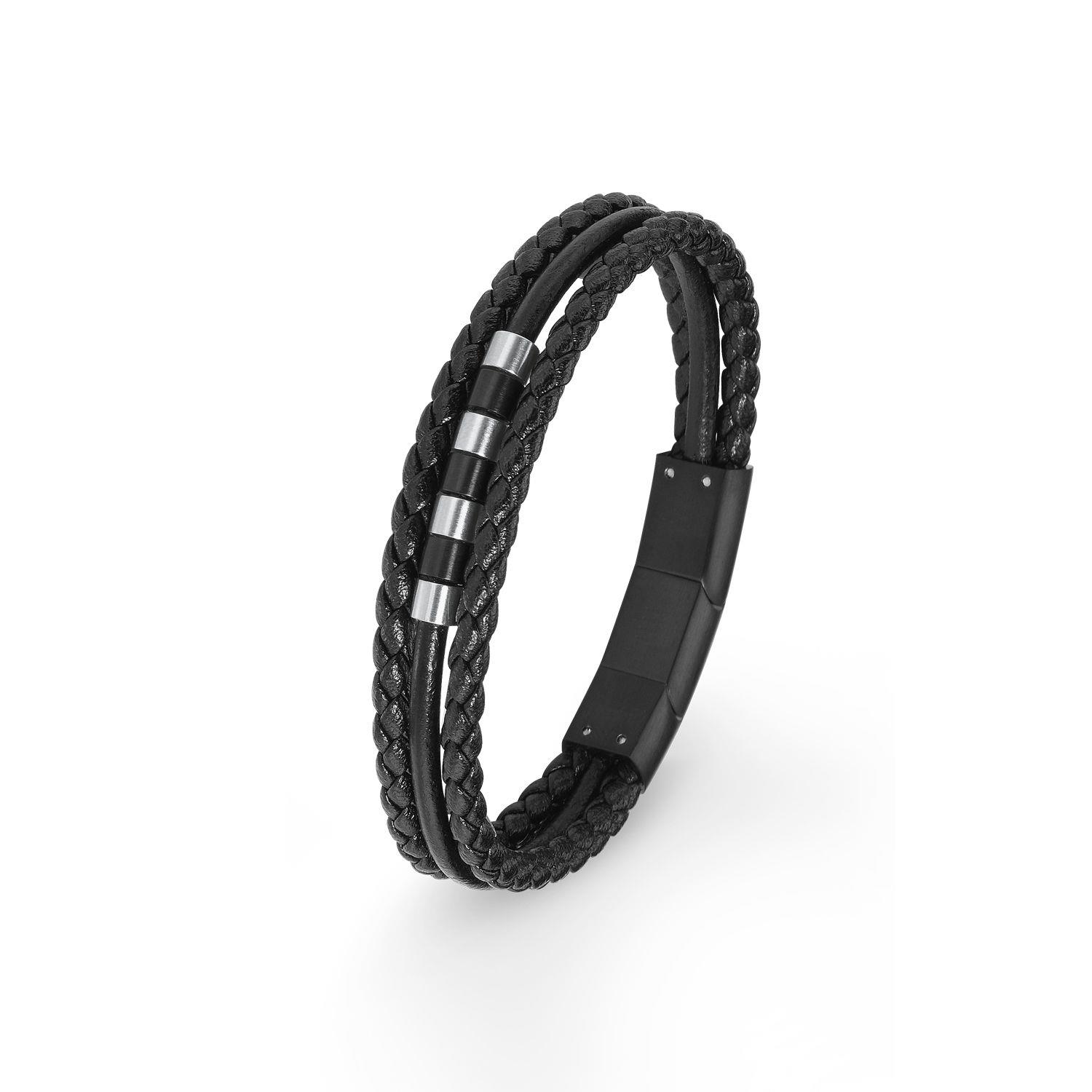 S. Oliver s.Oliver Armband Ref.-Nr.: 2018842 Edelstahl, schwarz  L&auml;nge 16,5/18cm