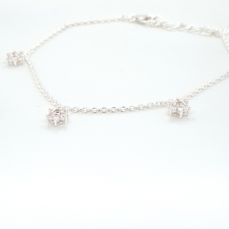 Linkenheil Armschmuck Ref.-Nr.: 9563-6901 925/- Silber, Silber Zirkonia  Wei&szlig;  L&auml;nge 19+2cm