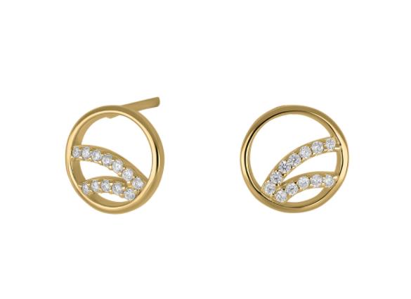 Nordahl Joanli Nor Ohrschmuck Ref.-Nr.: 345 276-3 925/GP/- Silber, gold Zirkonia  Wei&szlig; 