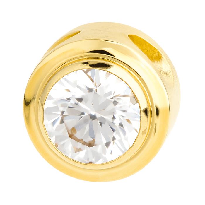Ernstes Design Anh&auml;nger Ref.-Nr.: AN813.WH EST/- Edelstahl, gelb 1 Zirkonia  Wei&szlig; 