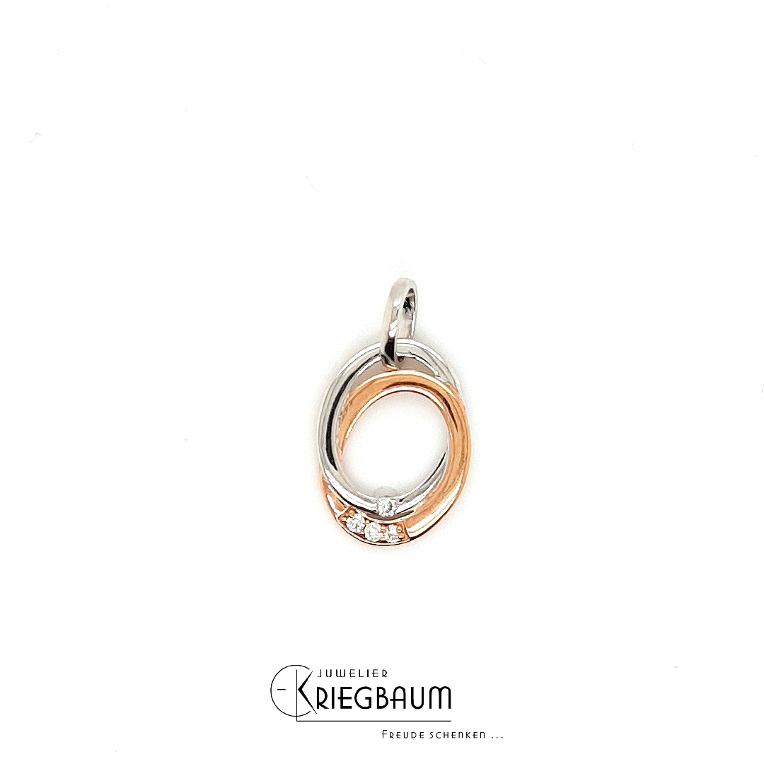 Halsschmuck Ref.-Nr.: 241/158320 585/- Gold, rot~weiss 4 Diamant Wesselton kleine Einschl&uuml;sse Brillantschliff 0,04ct. 