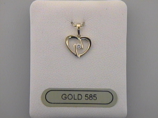Halsschmuck Ref.-Nr.: 708/175759 585/- Gold, gelb 1 Diamant Wesselton grobe Einschl&uuml;sse Brillantschliff 0,04ct. 