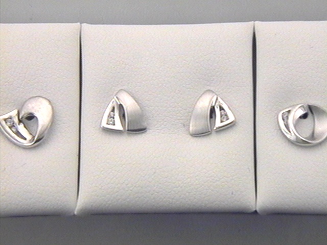Ohrschmuck Ref.-Nr.: 88/183616 925/rh/- Silber, Rhodiniert Zirkonia  Wei&szlig; 