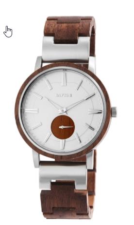 Raptor Herrenuhren Ziffernblatt: Weiss Index  HOLZ Holzarmband Quartz Nicht Wasserdicht Ref.-Nr.: RA20331-002