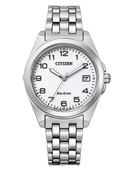 Citizen Damenuhren Ziffernblatt: Blau Index  Edelstahl Gliederband Solar 100 Meter Ref.-Nr.: EO1210-83L 