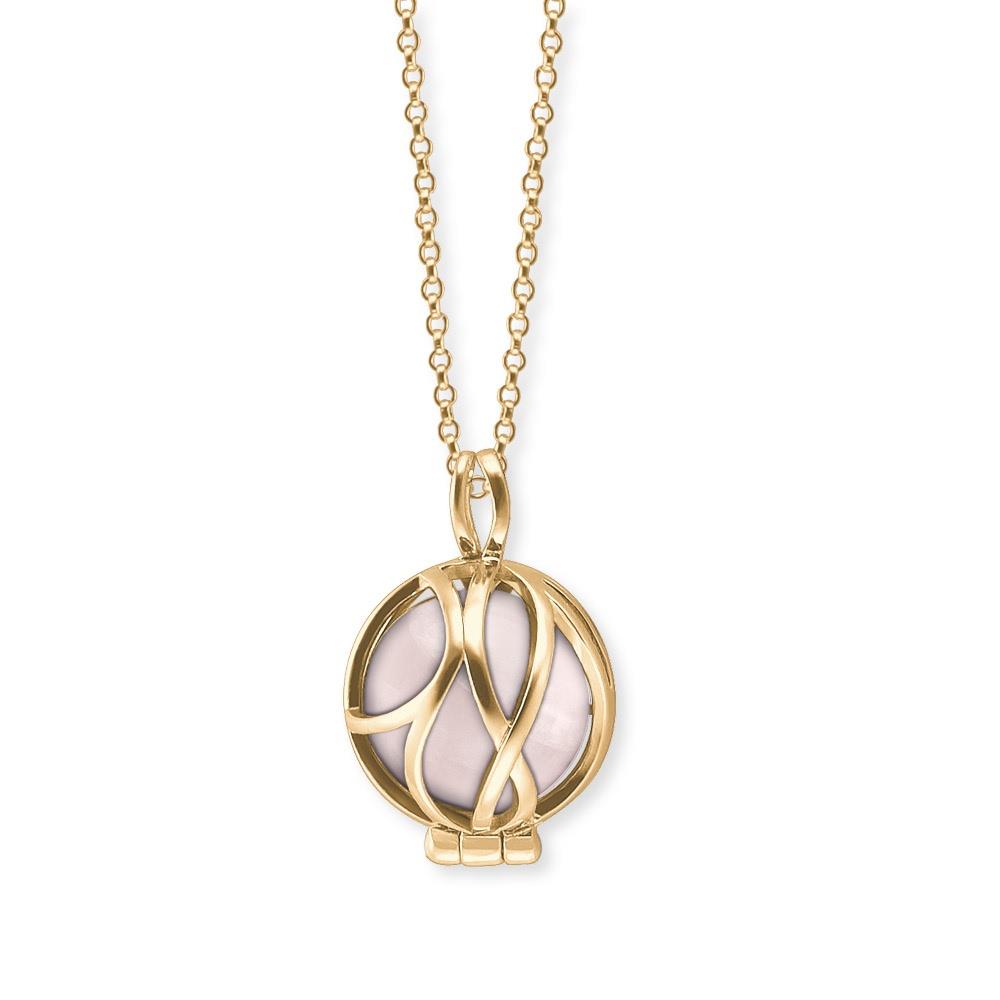 Engelsrufer Halsschmuck Ref.-Nr.: ERN-HEALPARA-RQ-XS-G 925/GP/- Silber, gold 1 Rosenquartz Rosa 