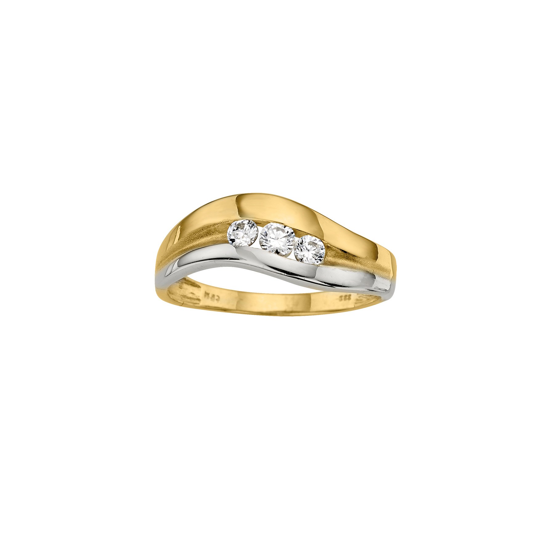Engelkemper Ringe Ref.-Nr.: 6-203101-001 333/- Gold, bicolor 3 Zirkonia  Wei&szlig;  Ringgr&ouml;&szlig;e 64 