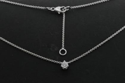 Halsschmuck Ref.-Nr.: 250887019 585/- Gold, wei&szlig; 1 Diamant Wesselton kleine Einschl&uuml;sse Brillantschliff 0,20ct.  L&auml;nge 45CM Individual-Nr. K126