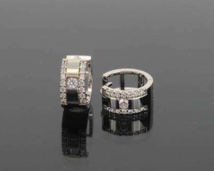 Ohrschmuck Ref.-Nr.: 709082019 333/- Gold, wei&szlig; Zirkonia  Wei&szlig; 