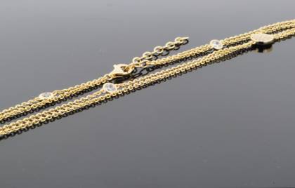 Halsschmuck Ref.-Nr.: 765918019 925/GP/- Silber, gelb 43 Zirkonia  Wei&szlig;  L&auml;nge 45+5cm