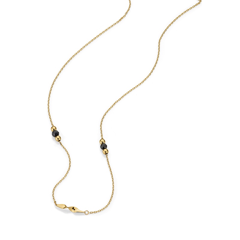 Halsschmuck Ref.-Nr.: 6-209475-001 333/- Gold, gelb Zirkonia  schwarz  L&auml;nge 41+3cm