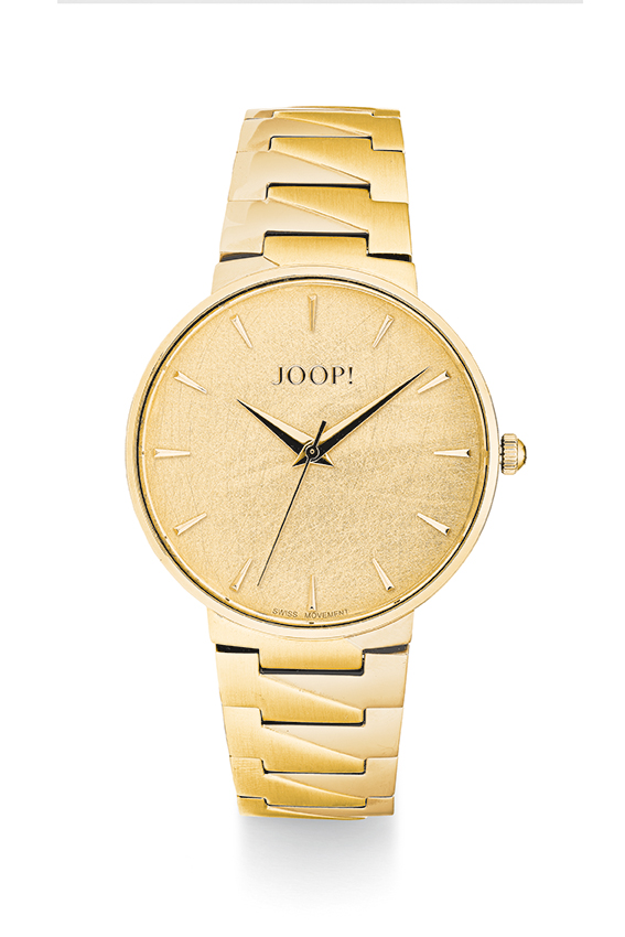 Joop Uhren Damenuhren Ziffernblatt: gold Index  Gliederband Quartz 50 Meter Ref.-Nr.: 2028332 Ind.-Nr: 2028332