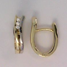 Ohrschmuck Ref.-Nr.: 6-208049-001 333/- Gold, bicolor 6 Zirkonia  Wei&szlig;  Individual-Nr. G3-00287O