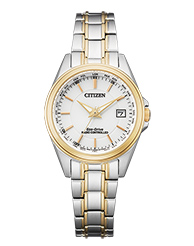 Citizen Solar Armbanduhren Damenuhren Edelstahl, bicolor Gliederband Funksolar 100 Meter Ref.-Nr.: EC1186-85A   Ind.-Nr: H246-S125979