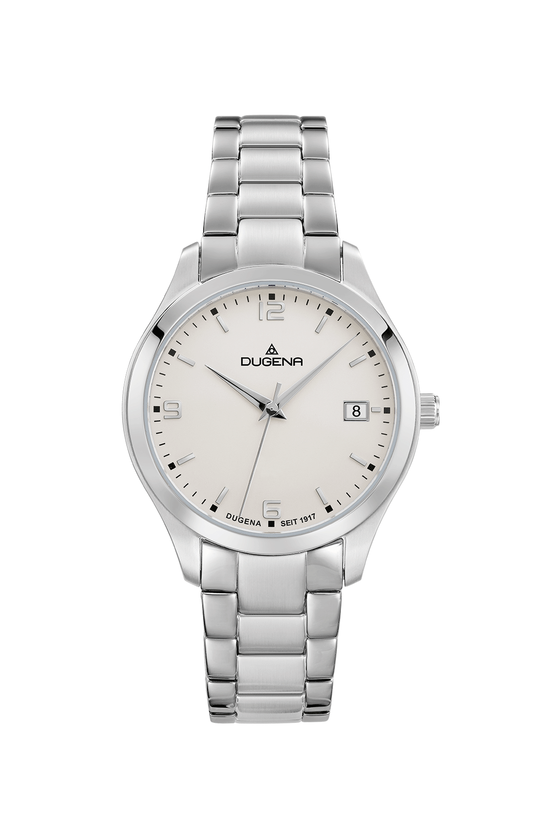 Dugena Damenuhren Ziffernblatt: Weiss Index  Metall Quarzwerk 100 Meter Ref.-Nr.: 4460867