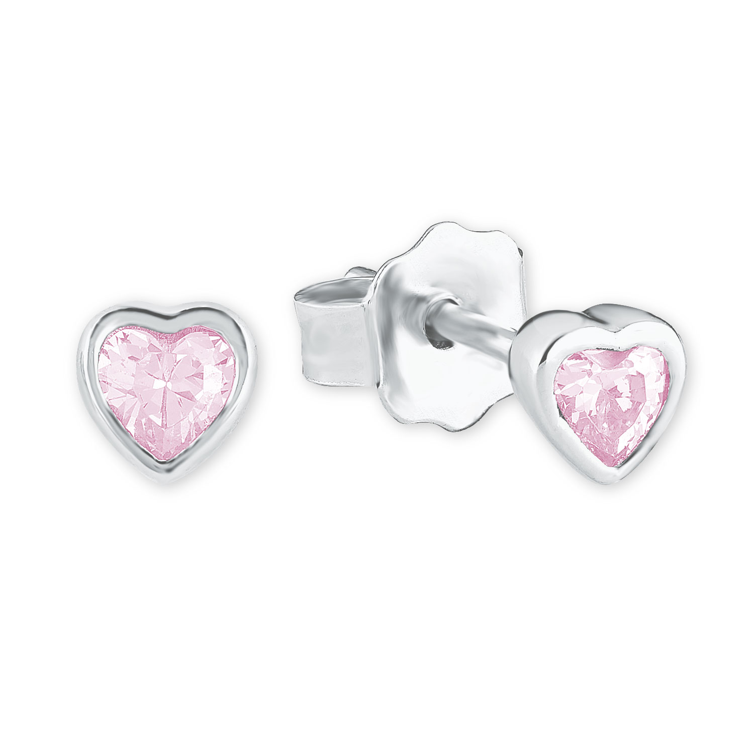 Lilliefee Ohrschmuck Ref.-Nr.: 2021046 925/rh/- Silber, Rhodiniert 2 Zirkonia  Pink 